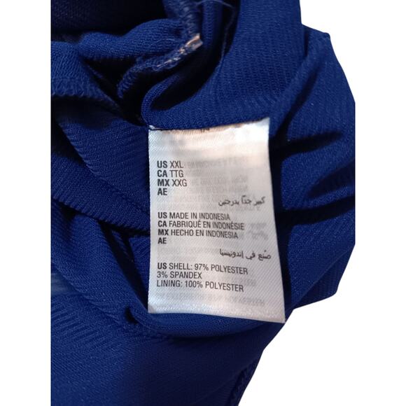 INC Blouse Top 2X Stretch Surplice V-Neck Peplum Career Office Event‎ Royal Blue - Picture 6 of 8